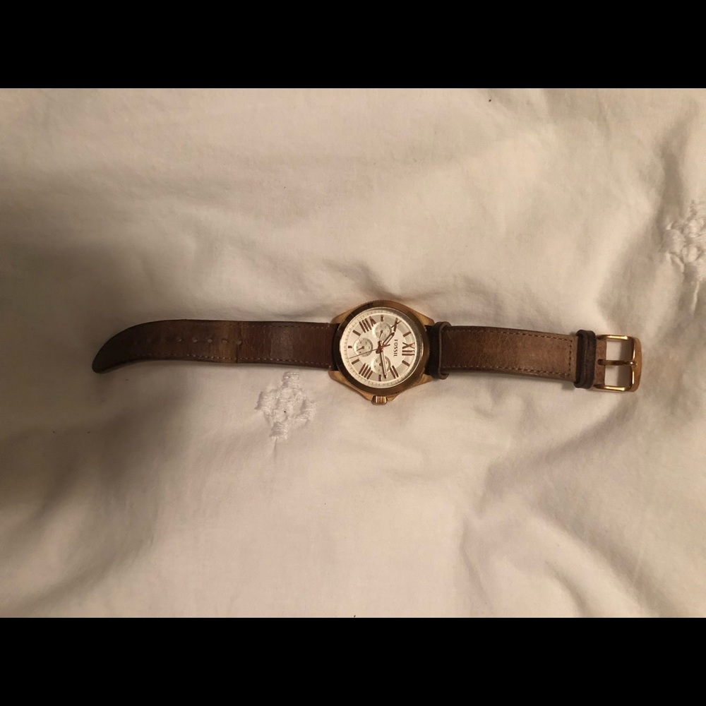 Leather Fossil Watch